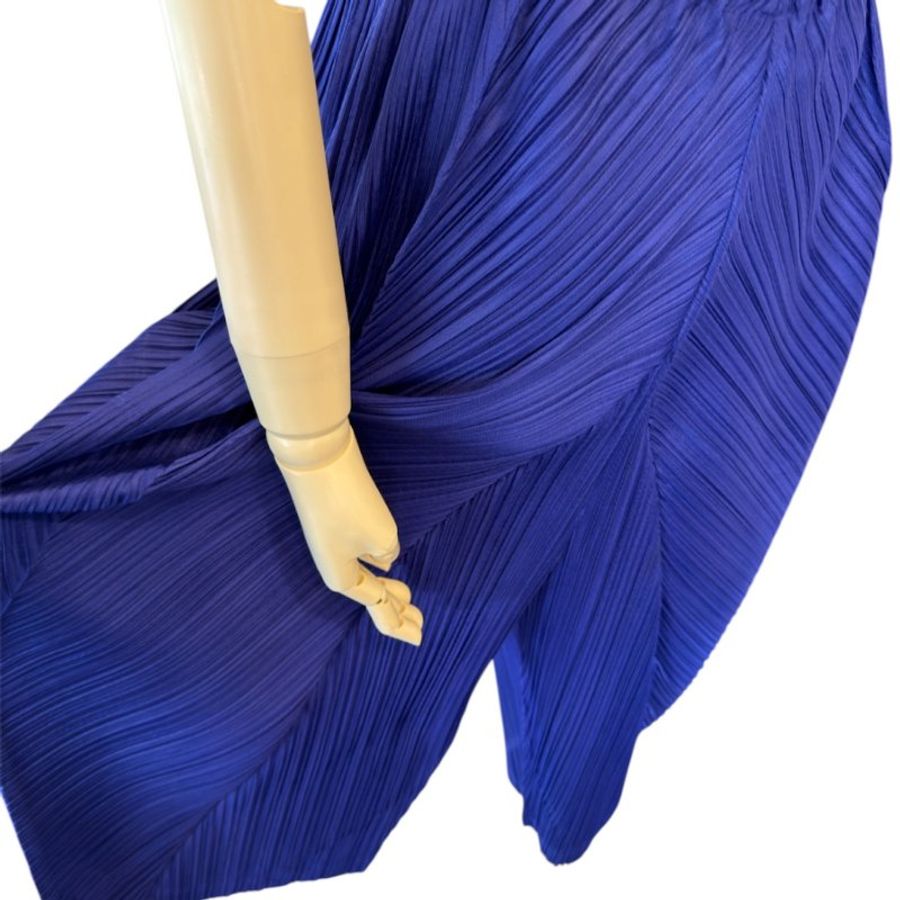 PLEATS PLEASE藍色燈籠七分褲-2