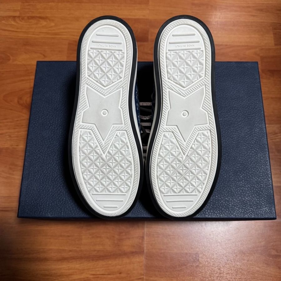Dior迪奧Walk'n'厚底鞋 滿印刺繡低幫板鞋 藍色 36.5碼-6