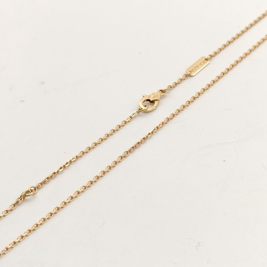 VAN CLEEF&ARPELS PerléeClovers萬花筒鑲鑽項鏈18K黃金/鑽石-4