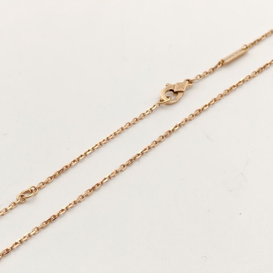 VAN CLEEF&ARPELS VintageAlhambra中號單花項鏈23年聖誕單鑽18K玫瑰金/鑽石/銀曜石-3