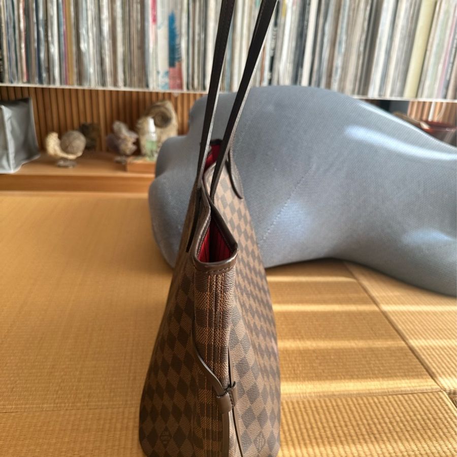 【近全新/誠可議】 LV Louis Vuitton Neverfull MM 棋盤格 中號 經典托特包-2