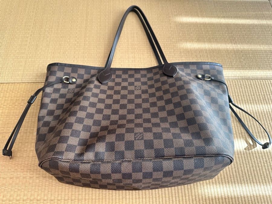 【近全新/誠可議】 LV Louis Vuitton Neverfull MM 棋盤格 中號 經典托特包-6