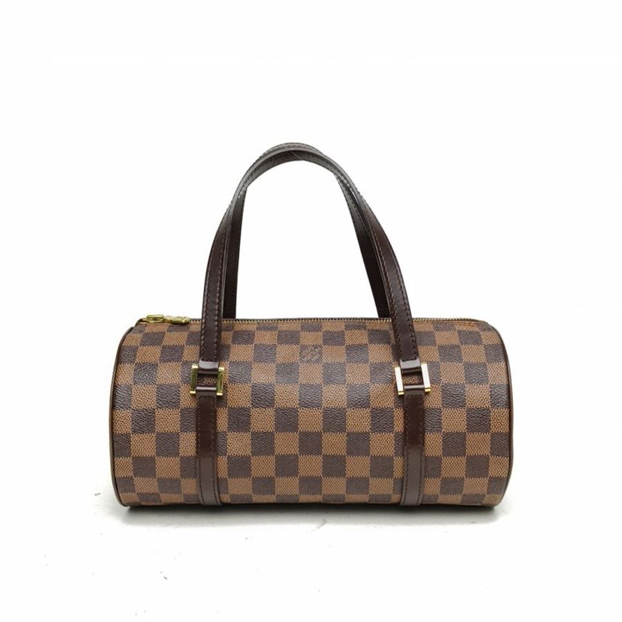 LOUIS VUITTON 中古圓筒包30棕色棋盤格PVC2003肩背包-0
