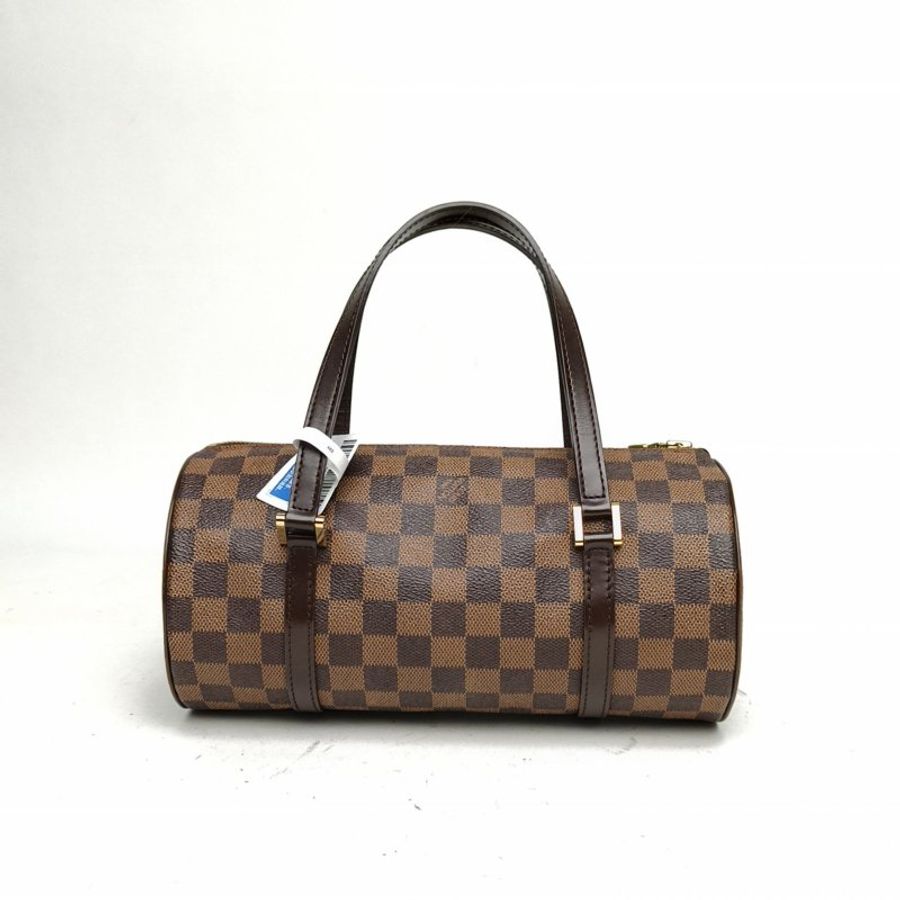 LOUIS VUITTON 中古圓筒包30棕色棋盤格PVC2003肩背包-2