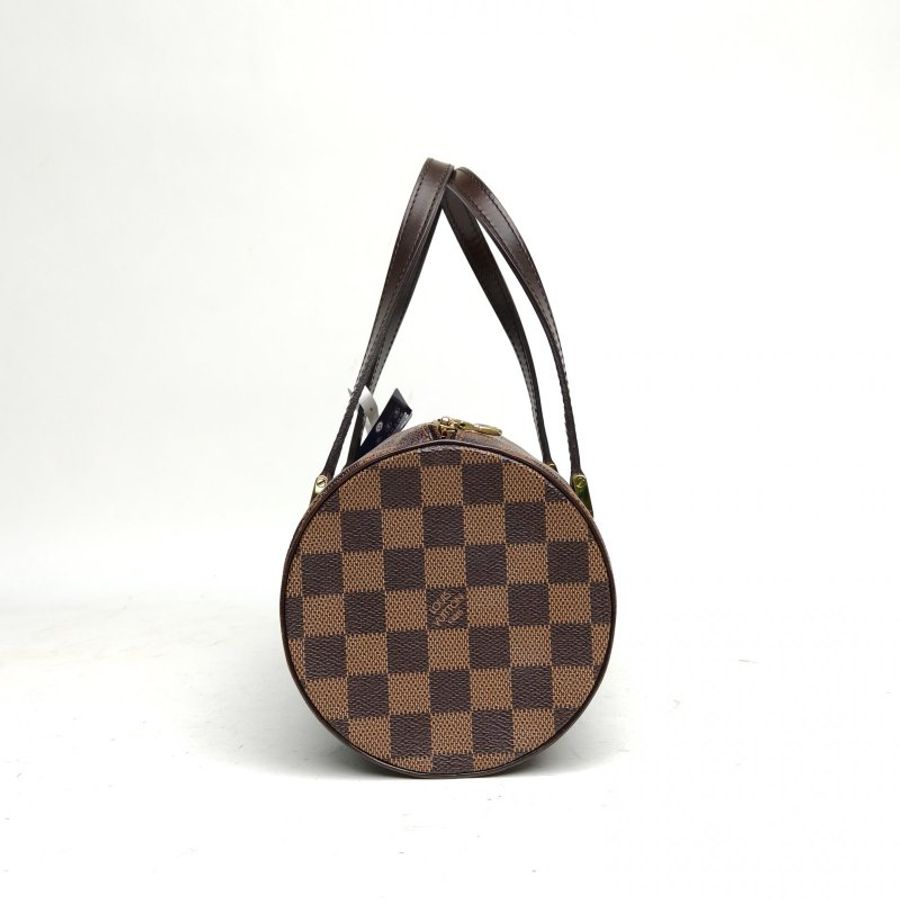 LOUIS VUITTON 中古圓筒包30棕色棋盤格PVC2003肩背包-3