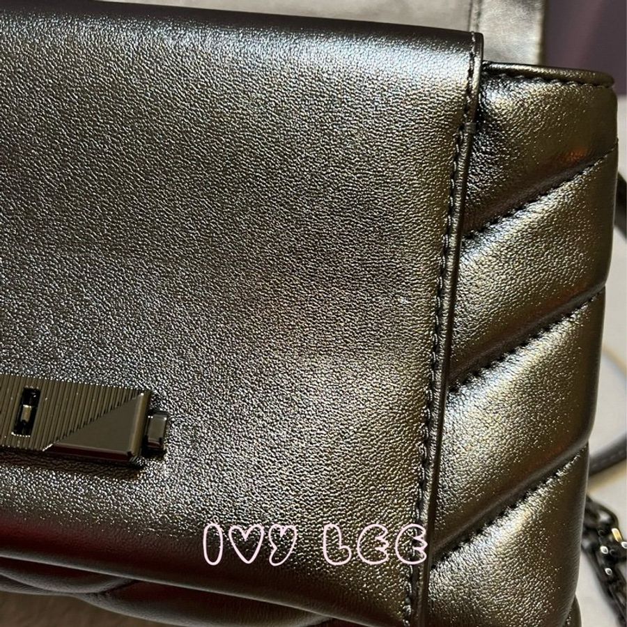 MICHAEL KORS 30H9UOEL6K Cece V形 山行紋路絎縫金屬皮革 斜背包 肩背包 鍊帶包 二手精品 Michael Kors 《夫妻的世界》韓素希同款-45