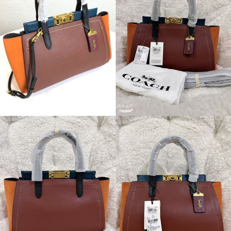 未使用coach troupe 拼接色手提肩背包(原價27800元)-3