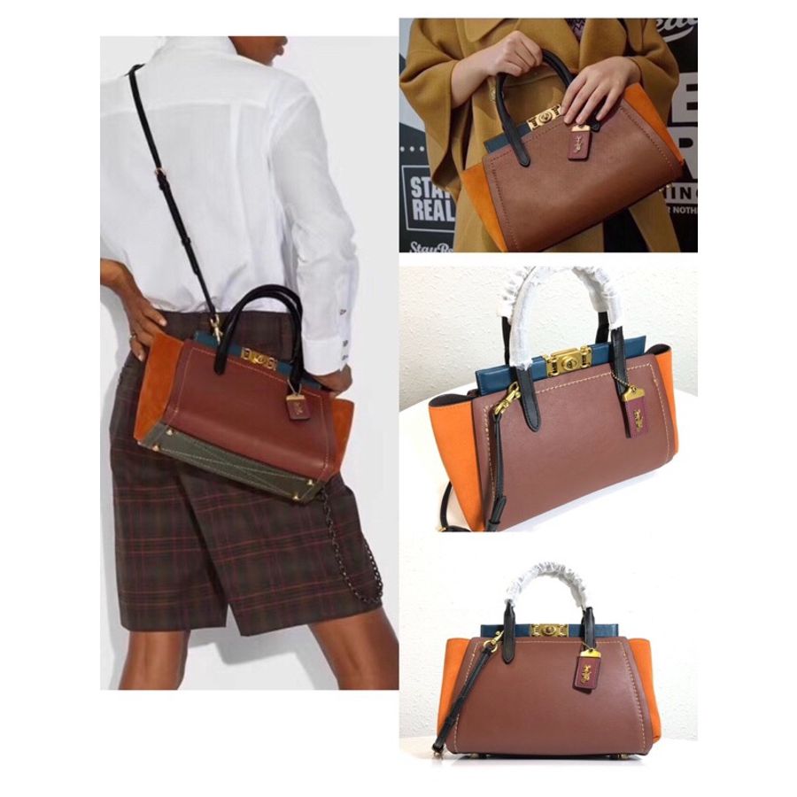 未使用coach troupe 拼接色手提肩背包(原價27800元)-9
