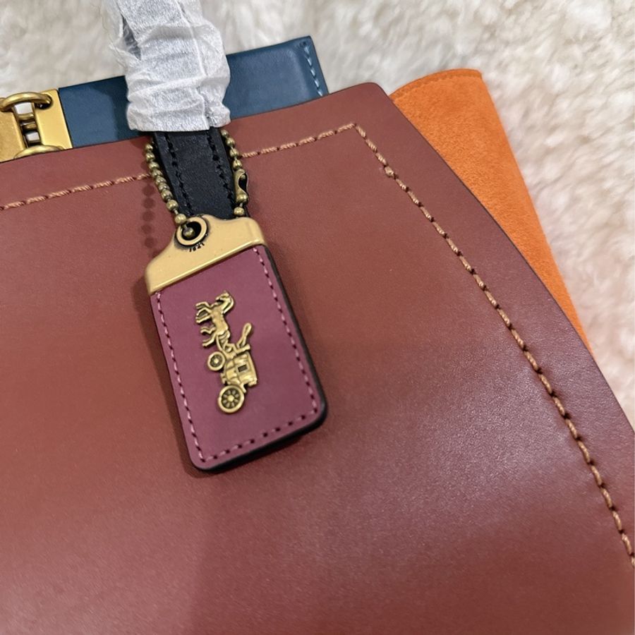 未使用coach troupe 拼接色手提肩背包(原價27800元)-13