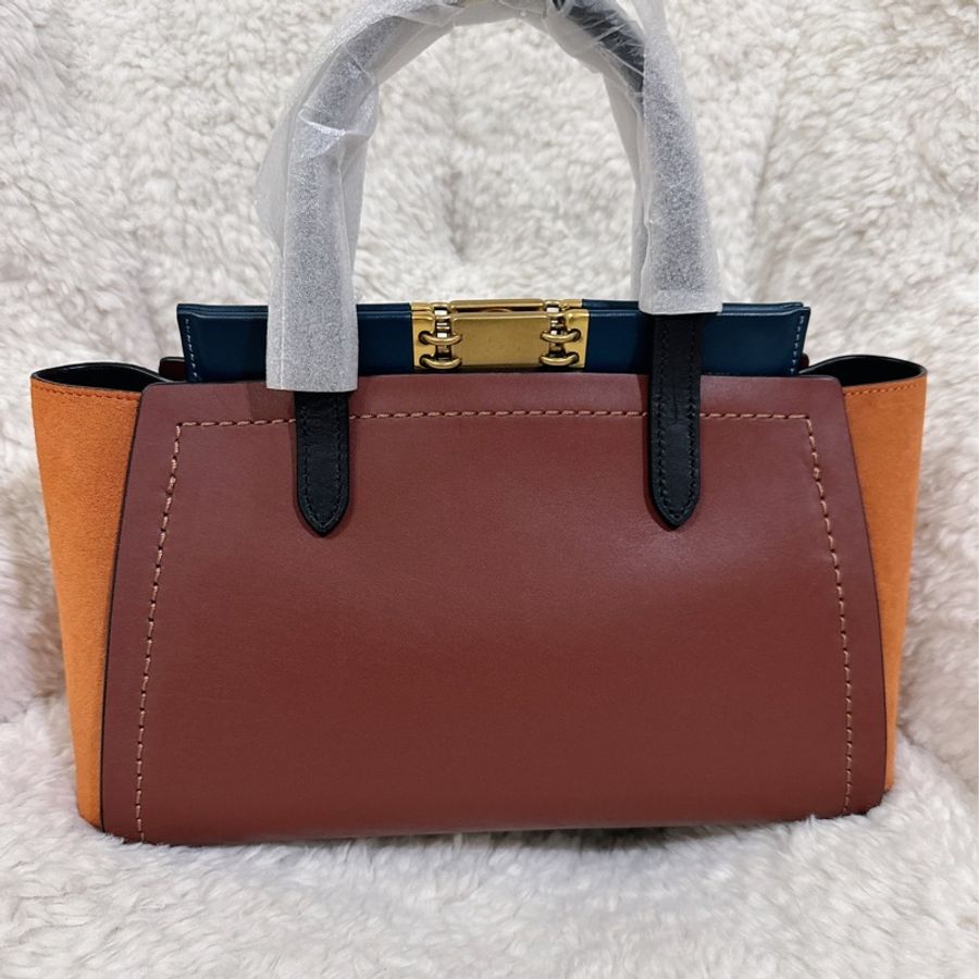 未使用coach troupe 拼接色手提肩背包(原價27800元)-19