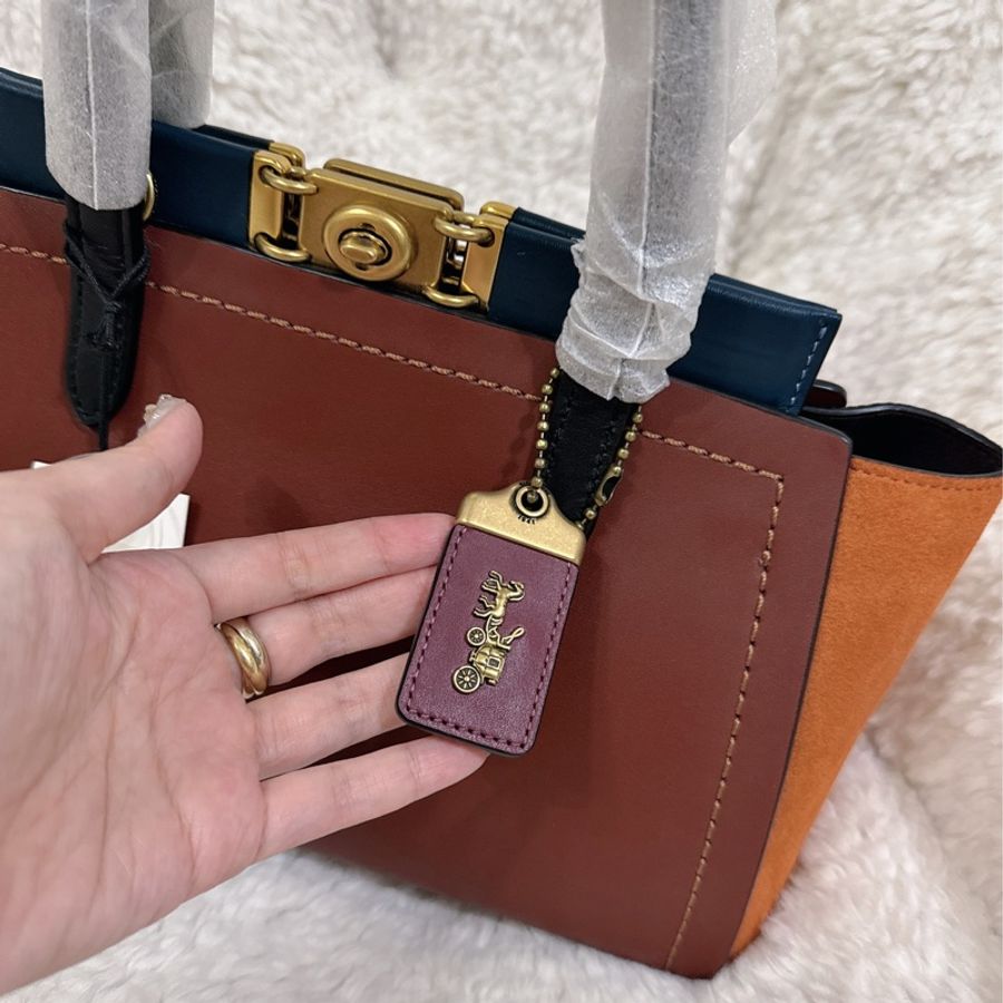 未使用coach troupe 拼接色手提肩背包(原價27800元)-23