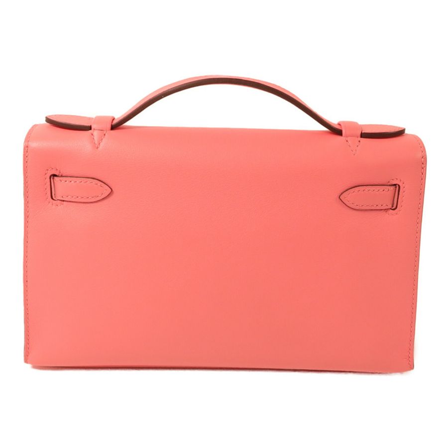 HERMES Swift皮革Kelly Pochette手挽袋Rose d'Ete-2