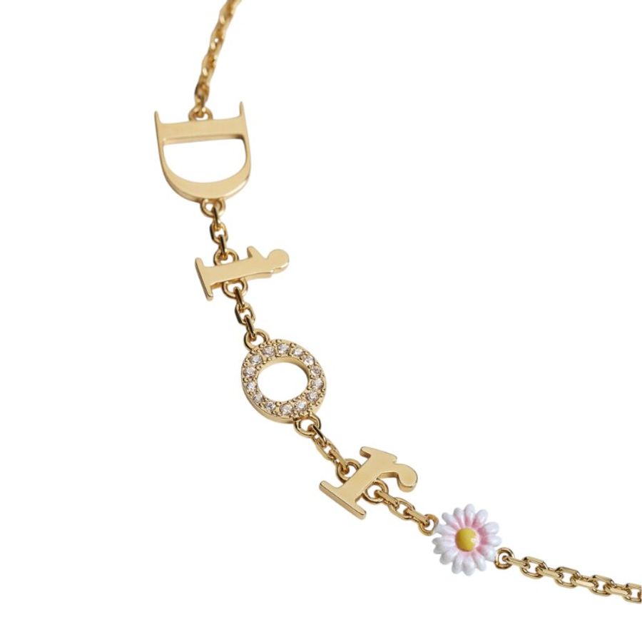 【Dior 迪奧】Mini Daisy DIOR標誌 水晶 雛菊 手鍊 B3298WOMLQ_01X-3
