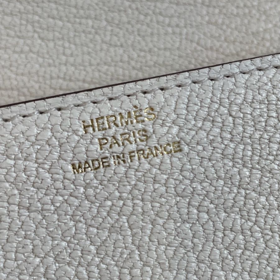 99新 HERMES/爱马仕 ROULIS SLIM compact 钱包 卡包 猪鼻子 山羊皮 Nata奶昔白 23年 u刻。-3
