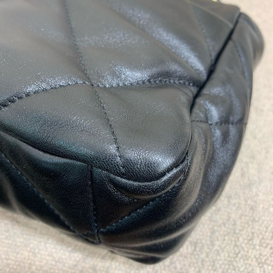 CHANEL香奈兒 黑金19bag 底長30 中號 22年芯片 🈚附件-7