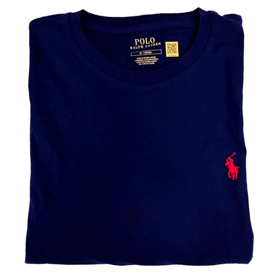 【RALPH LAUREN】POLO刺繡小馬中性長袖薄款T恤上衣(藍色/M號)-0