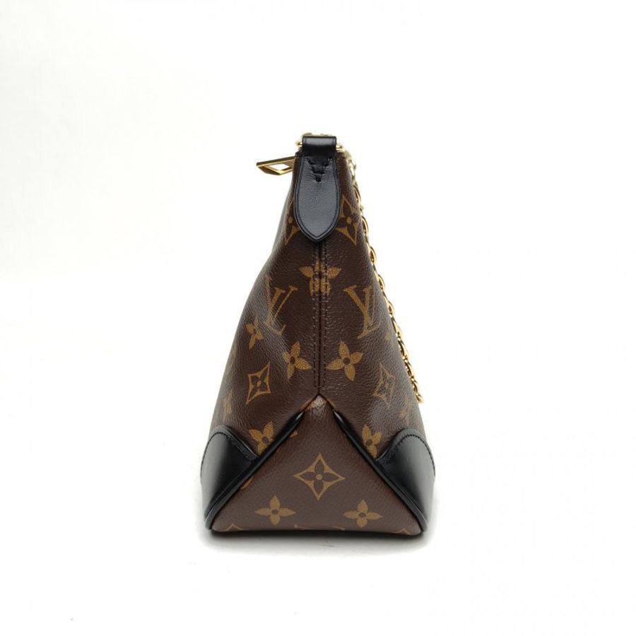 LOUIS VUITTON BOULOGNE牛角包黑色PVC晶片老花肩背包-3