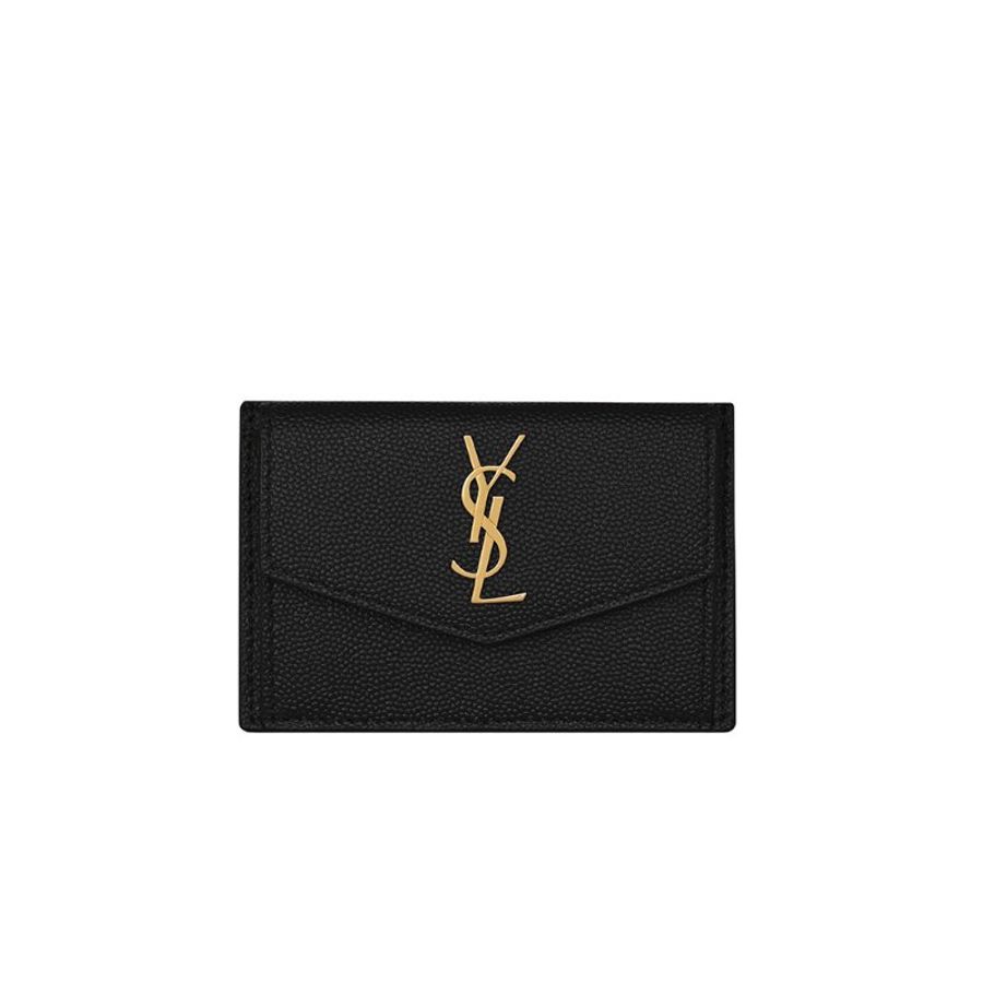 Yves Saint Laurent Uptown Flap Card Holder for Women in Black - 582305-1GF0J-1000-4