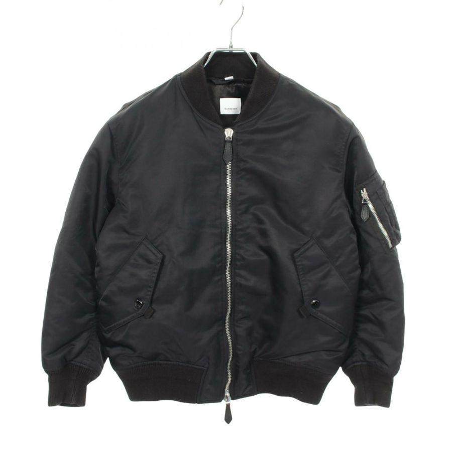 BURBERRY BROOKLAND 男士黑色尼龍短夾克 8038997 二手 #UK6-0