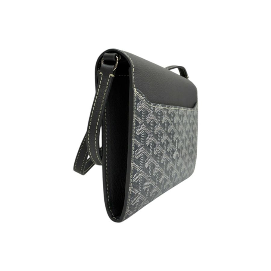灰色 Goyardine帆布 牛皮 Chypre Wallet Pouch 信封包 肩背包【GOYARD 高雅德】 CHYPRPPMLTY51CL51P-1