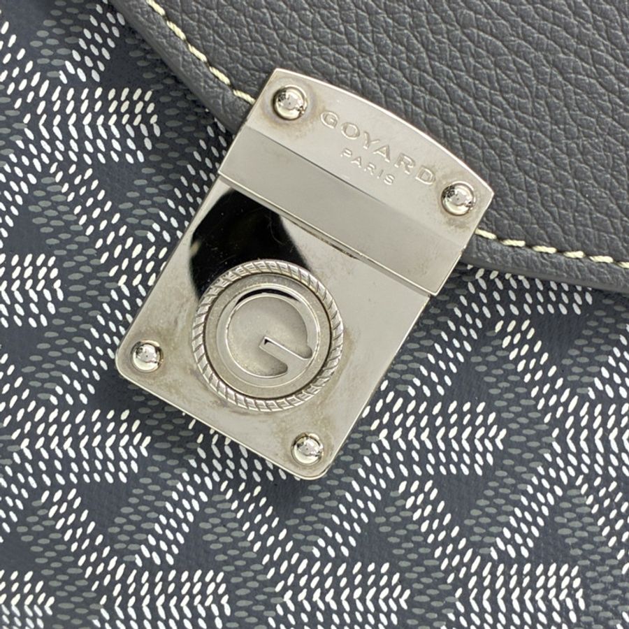 灰色 Goyardine帆布 牛皮 Chypre Wallet Pouch 信封包 肩背包【GOYARD 高雅德】 CHYPRPPMLTY51CL51P-5