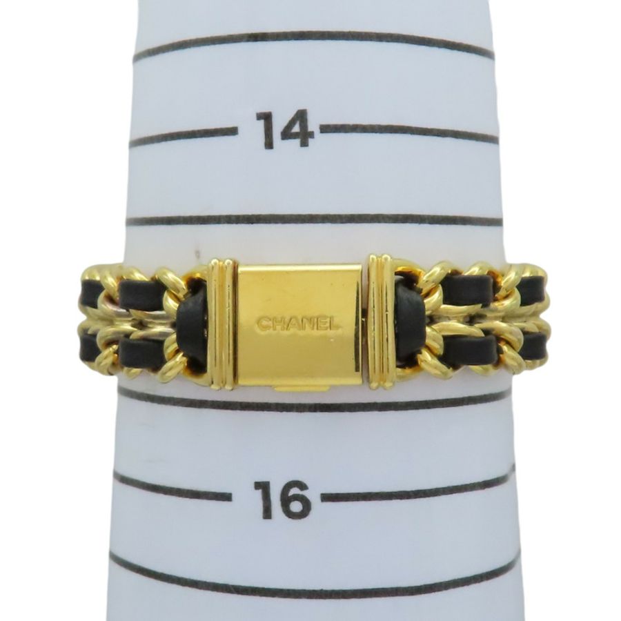 黑色錶盤 鍍金 皮革錶帶 Premiere S 石英腕錶【CHANEL 香奈兒】 H0001-9
