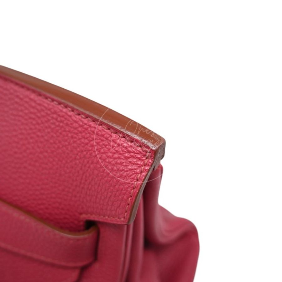 中古 愛馬仕 Hermès JPG Shoulder Birkin 42 銀色五金 Rubis 紅寶石色手袋-33