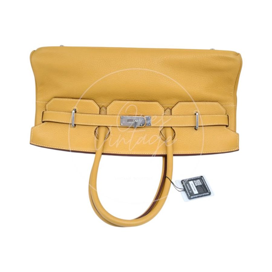 中古 愛馬仕 Hermès JPG Shoulder Birkin 42 2C Curry 咖哩色 銀色五金 印記 Square L 手袋-8