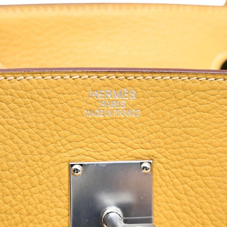 中古 愛馬仕 Hermès JPG Shoulder Birkin 42 2C Curry 咖哩色 銀色五金 印記 Square L 手袋-40