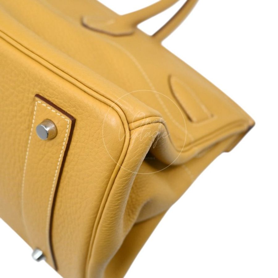 中古 愛馬仕 Hermès JPG Shoulder Birkin 42 2C Curry 咖哩色 銀色五金 印記 Square L 手袋-49
