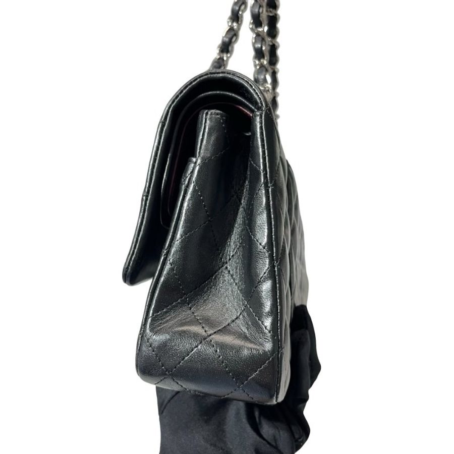 CHANEL Lambskin Leather CF 25 Shoulder Bag Black PHW-2