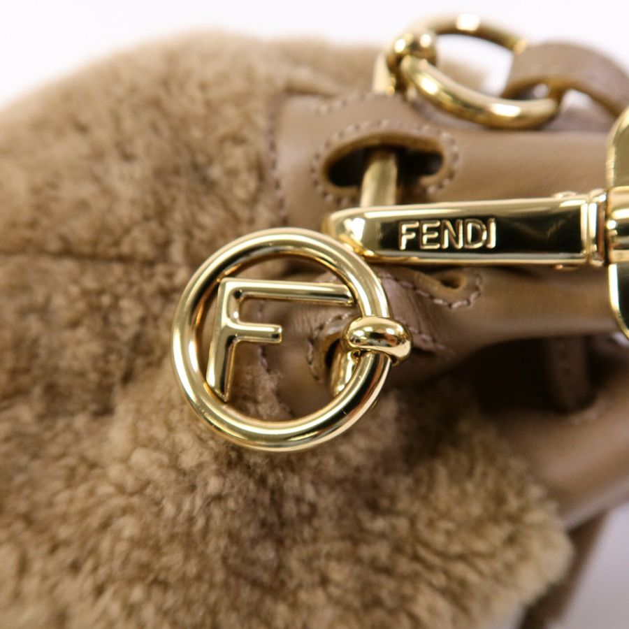 FENDI 羊毛Mini Mon Tresor手挽肩背兩用袋-6