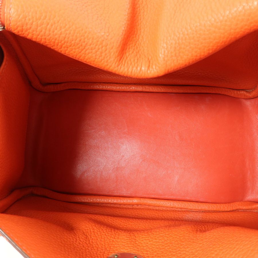 HERMES Clemence皮革Lindy 26手挽肩背兩用袋Orange Poppy-4