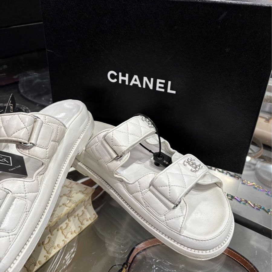 全配件🌟Chanel 白色雙C涼拖鞋|Classic Trend CT精品|台北東區實體-3