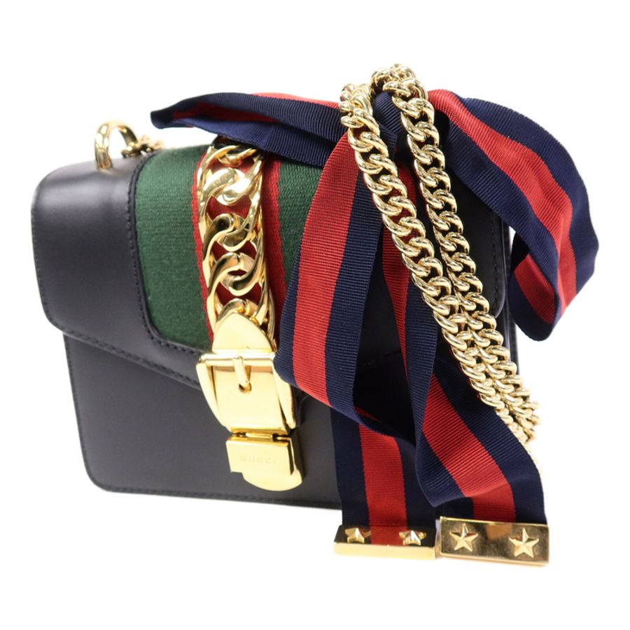 GUCCI 牛皮皮革Sylvie鏈帶肩背袋-2