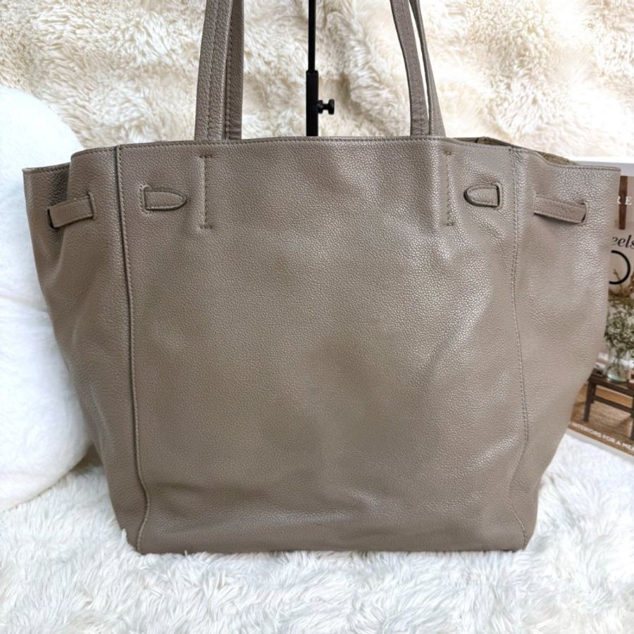 CELINE Cabas Phantom 灰色 荔枝牛皮 中號 托特包-2
