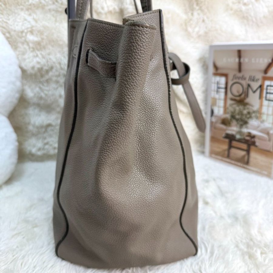 CELINE Cabas Phantom 灰色 荔枝牛皮 中號 托特包-4