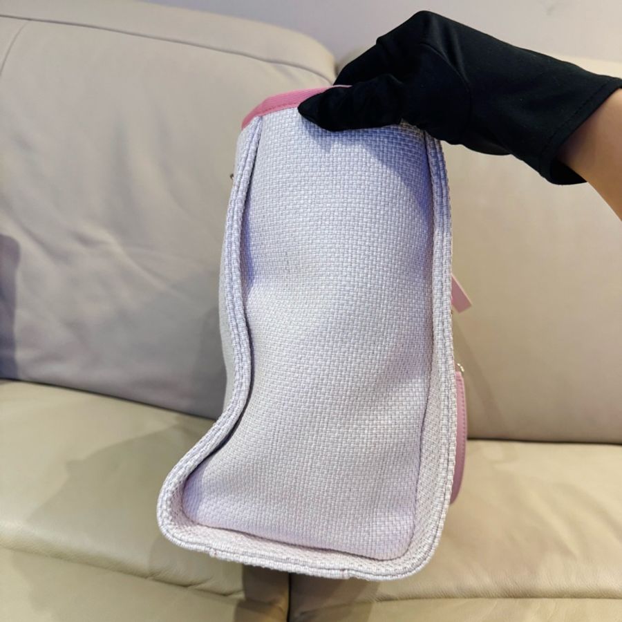 Chanel 香奈兒 粉色沙灘包/托特包/小號/保卡款/全新閒置美品-6