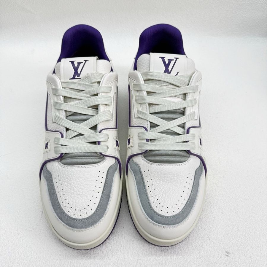 LV Trainer 經典印花 低幫板鞋 女款 紫白  38碼-1
