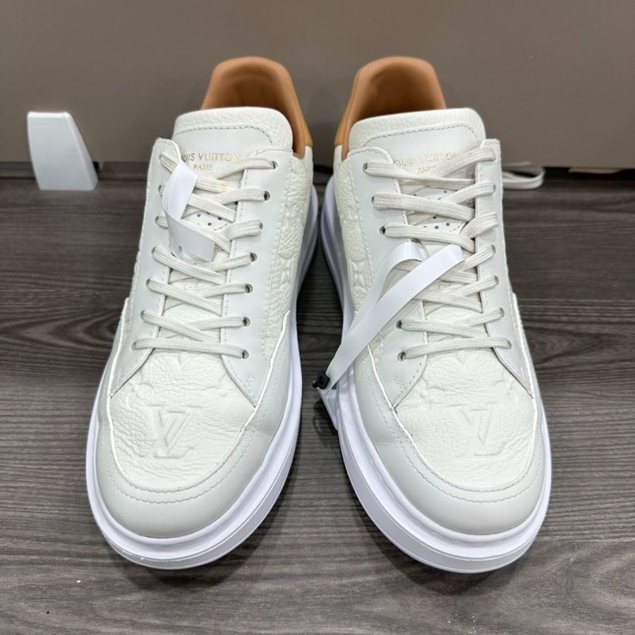 99新閑置品 LV 印花logo 小白鞋 松糕鞋 39.5碼 =5.5碼 男女可穿-1