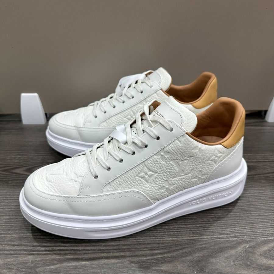99新閑置品 LV 印花logo 小白鞋 松糕鞋 39.5碼 =5.5碼 男女可穿-7