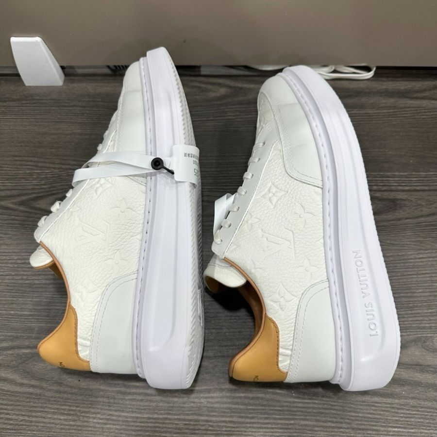 99新閑置品 LV 印花logo 小白鞋 松糕鞋 39.5碼 =5.5碼 男女可穿-9