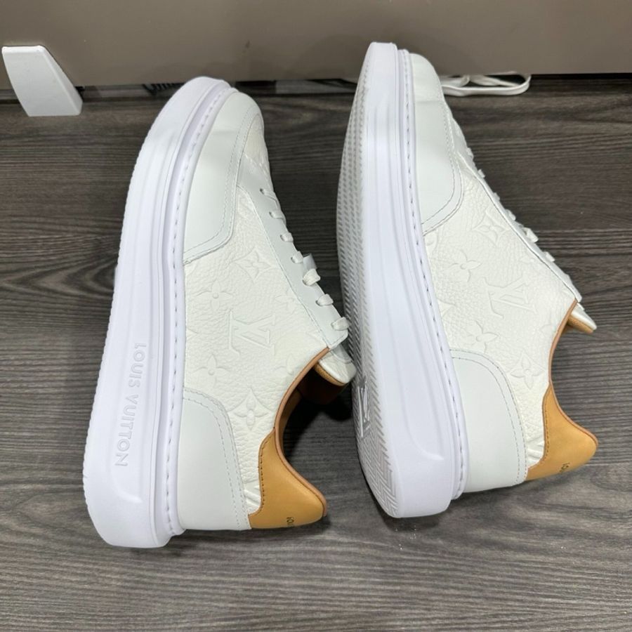 99新閑置品 LV 印花logo 小白鞋 松糕鞋 39.5碼 =5.5碼 男女可穿-10