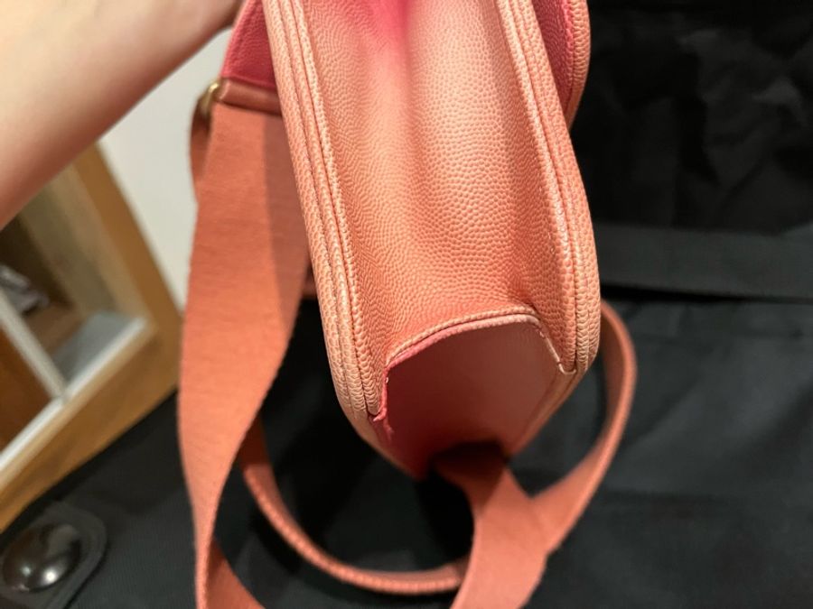 香奈兒粉紅漸層口蓋包 sunset on the sea bag-13