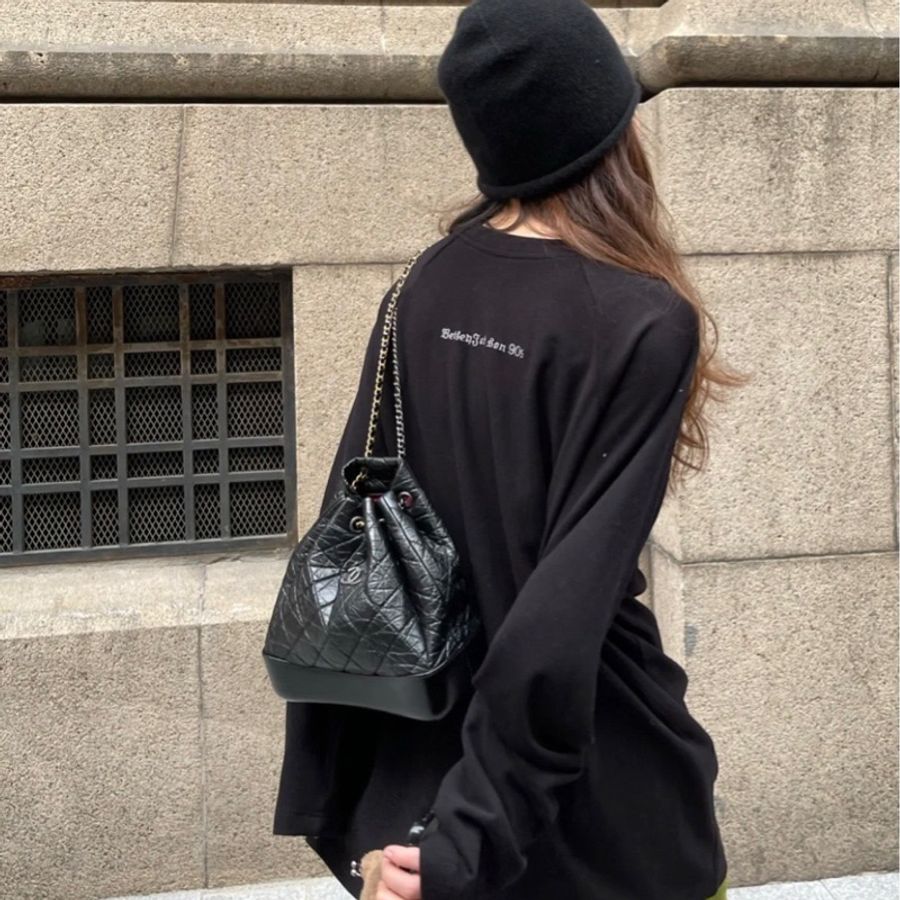 💎Chanel香奈兒｜Gabrielle 全黑色漸變流浪後背包｜中號｜98🆕-0