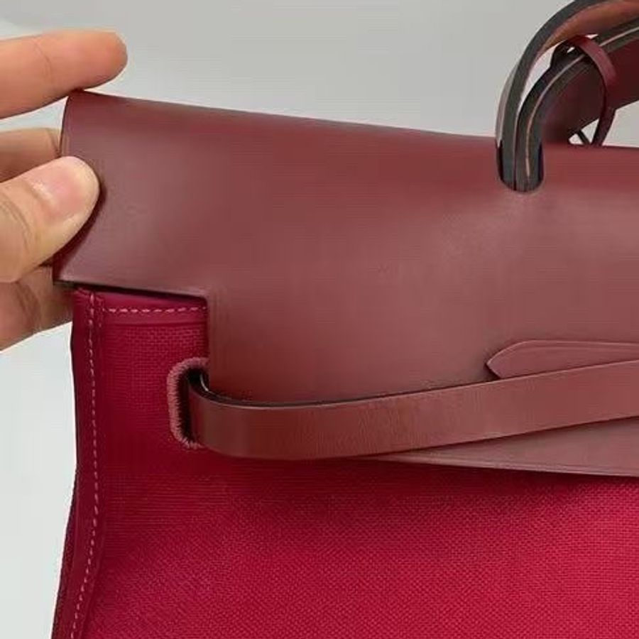 HERMES愛馬仕 Herbag39手提包單肩斜挎包, C刻 紅色, 附件子袋 ,尺寸39*32。-1