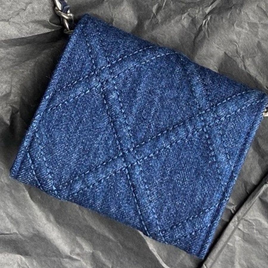 Chanel 19bag牛仔卡包 零錢包 31開 有卡-4