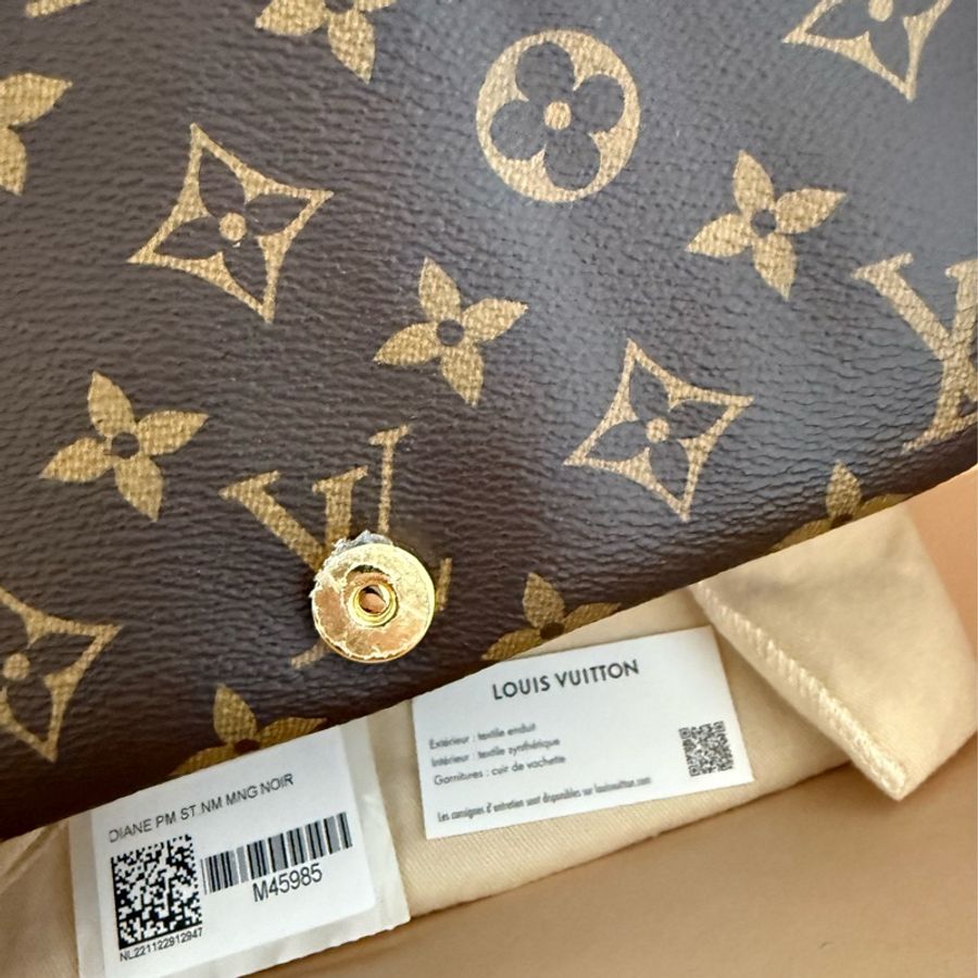 二手Louis Vuitton老花Diane法棍手提側背斜背包M45985-10