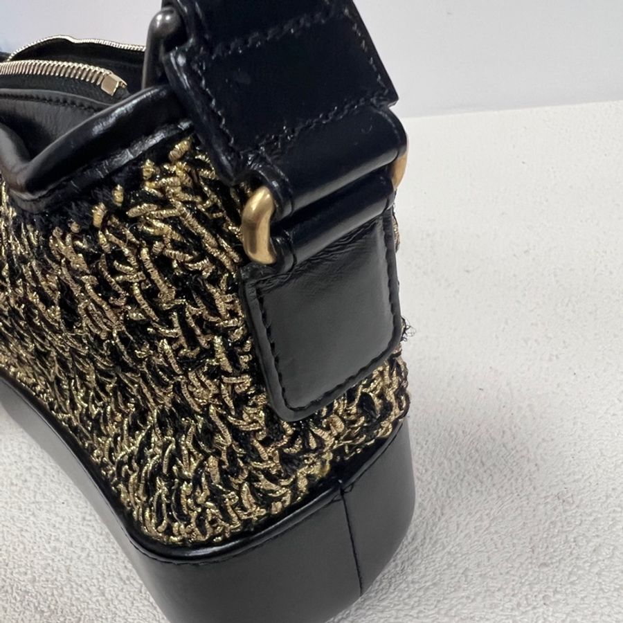 CHANEL 香奈兒黑色限定金絲流浪小號 28開-7