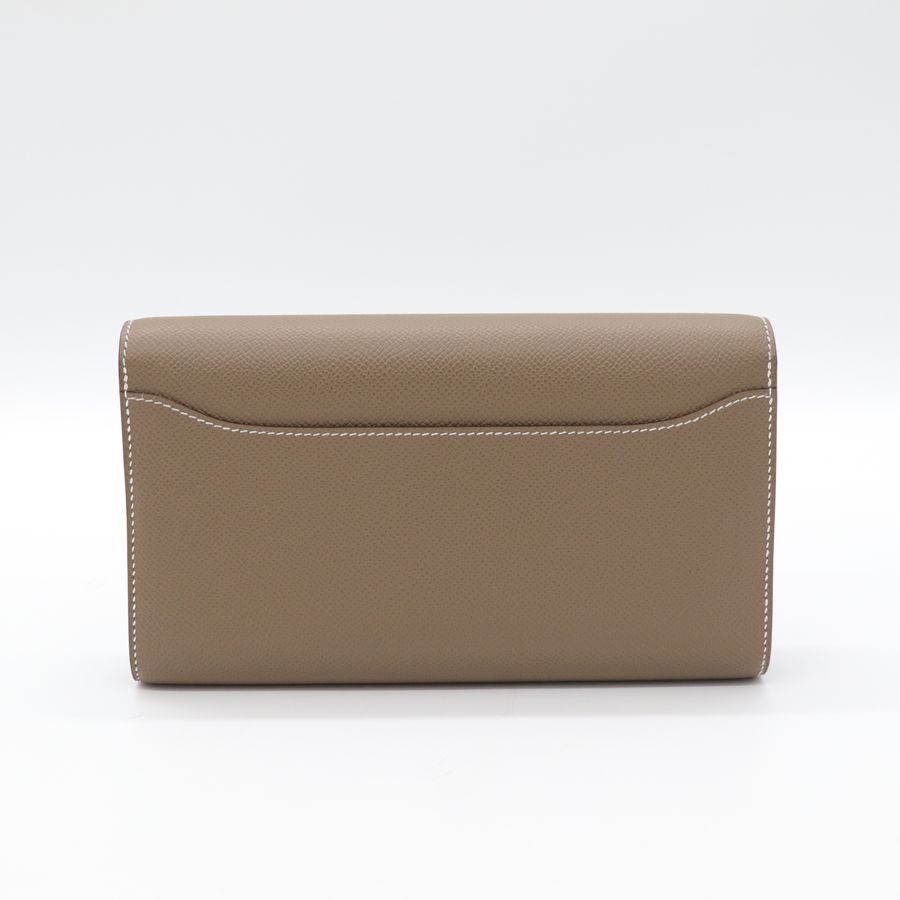 Hermès 愛馬仕 大象灰 牛皮 銀扣 康康 To go 手拿包 肩背包-4